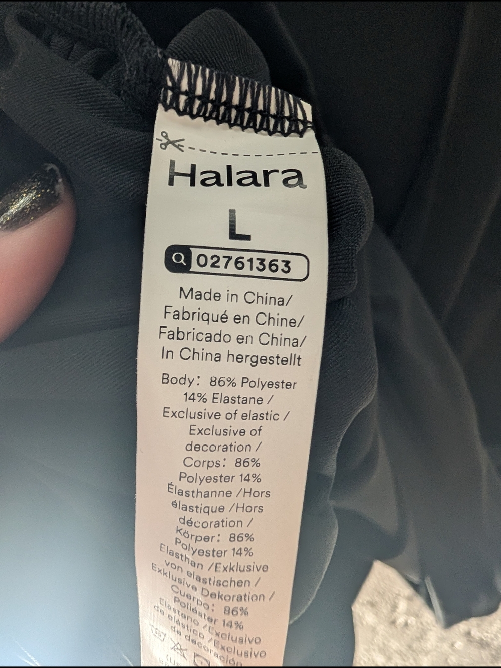 NWT Halara Open Back Ruched Long Sleeve Active Top Black Size L - Picture 6 of 6